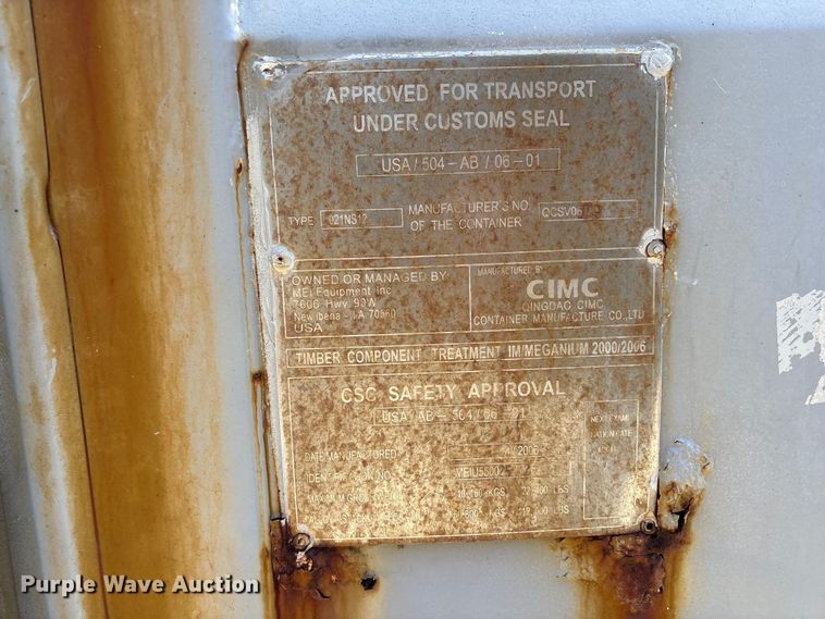 image for item EA7184 2006 CIMC shipping container