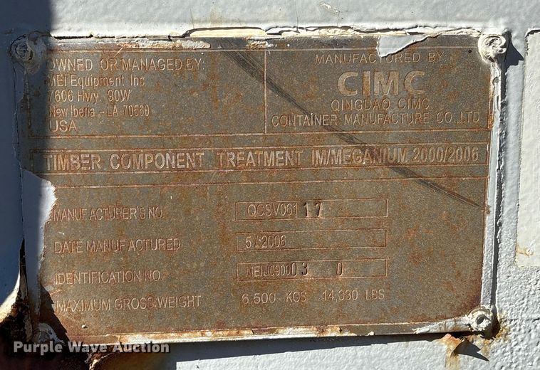 image for item EA7187 2006 CIMC shipping container