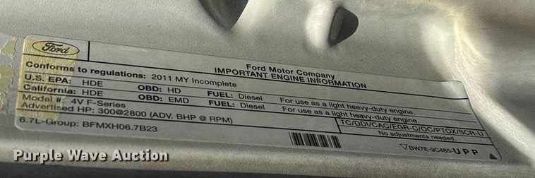 image for item ED2471 2011 Ford F550 Super Duty flatbed truck