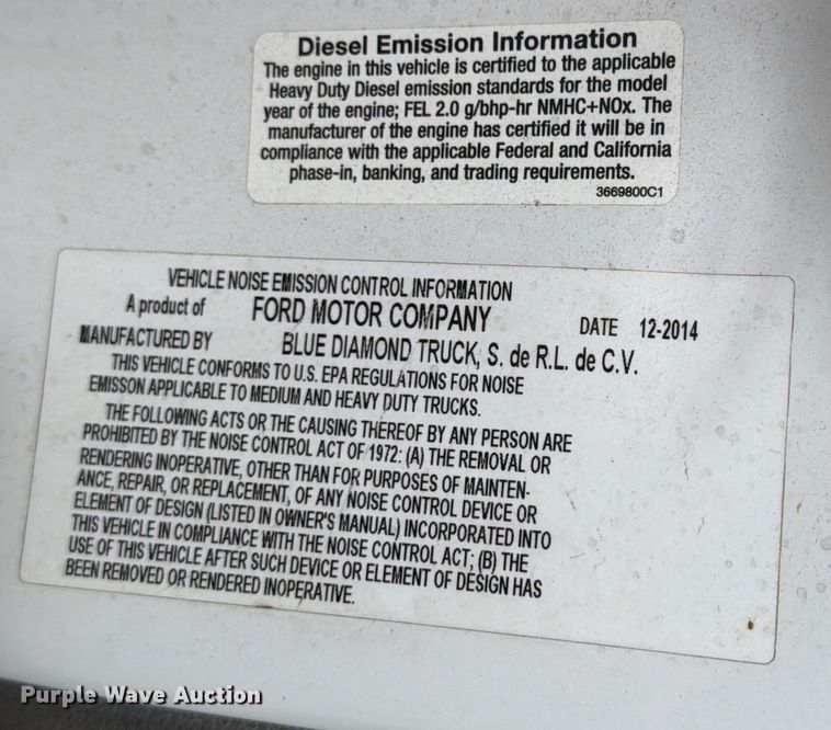 image for item ED5086 2015 Ford F750 Super Duty utility / service truck