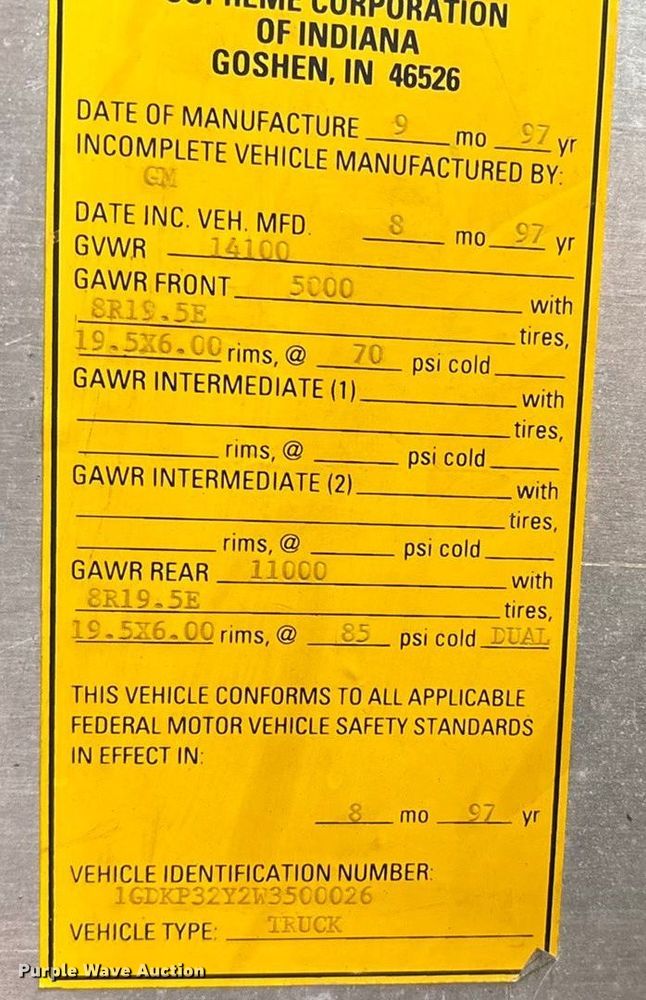 image for item ED5113 1998 GMC delivery van