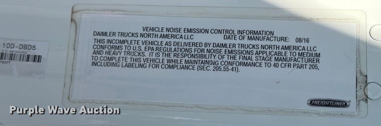 image for item ED5118 2017 Freightliner M2 box truck