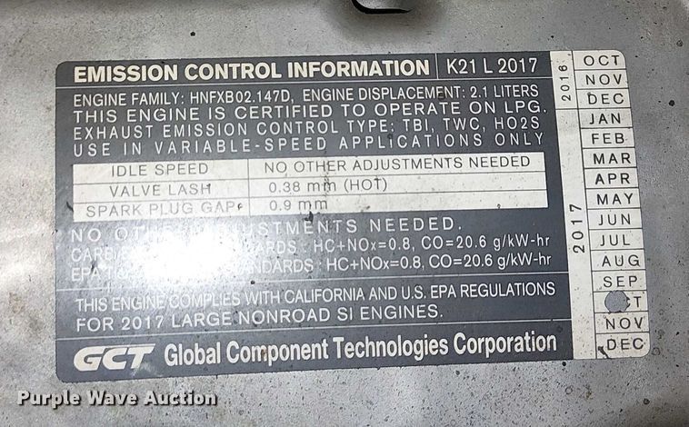 image for item EE5134 2017 UniCarriers CFS40 forklift