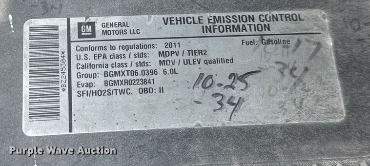 image for item EF2370 2011 GMC Sierra 2500HD Ext. Cab pickup truck