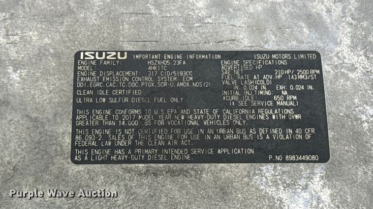 image for item EG1828 2022 Isuzu NRR rollback truck