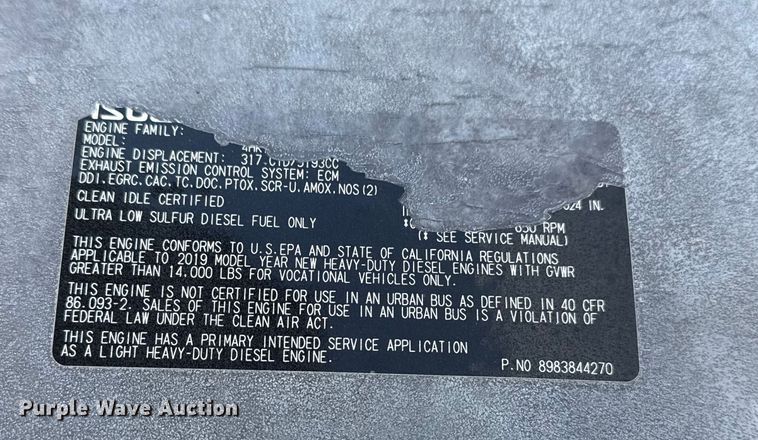 image for item EG1966 2020 Isuzu NRR box truck