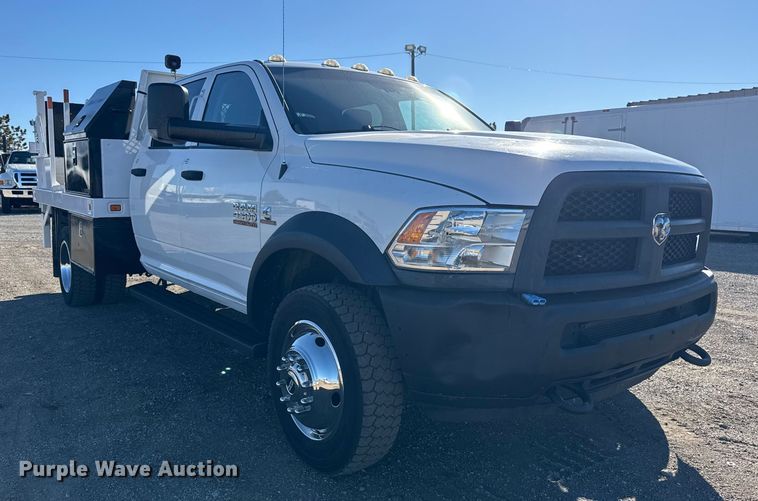 image for item EG1969 2016 Dodge Ram 4500HD Crew Cab flatbed pickup truck