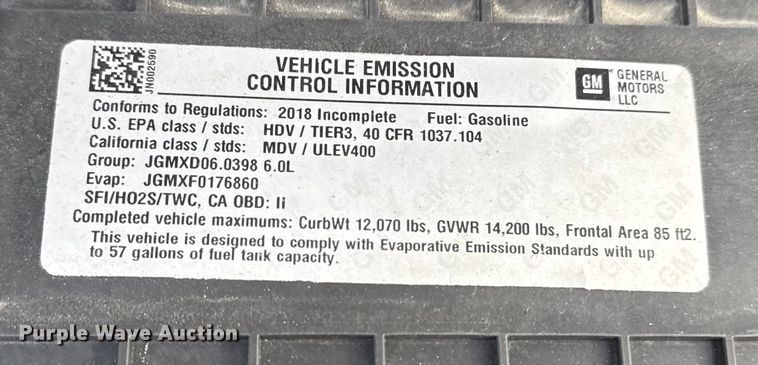 image for item EG2009 2018 Chevrolet Express box truck