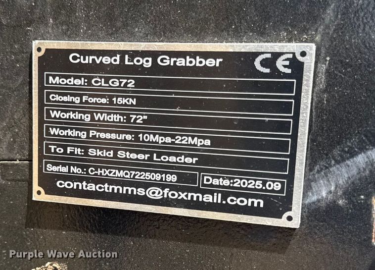 image for item EN0142 2025 Giyi CLG72 skid steer rock grapple bucket