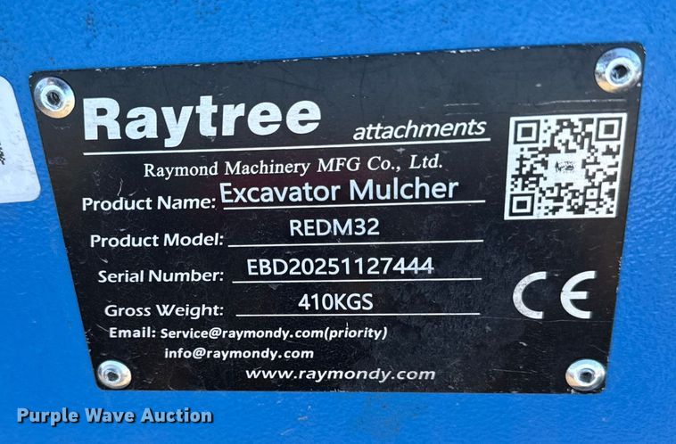 image for item EN0283 2025 Raytree skid steer mulcher
