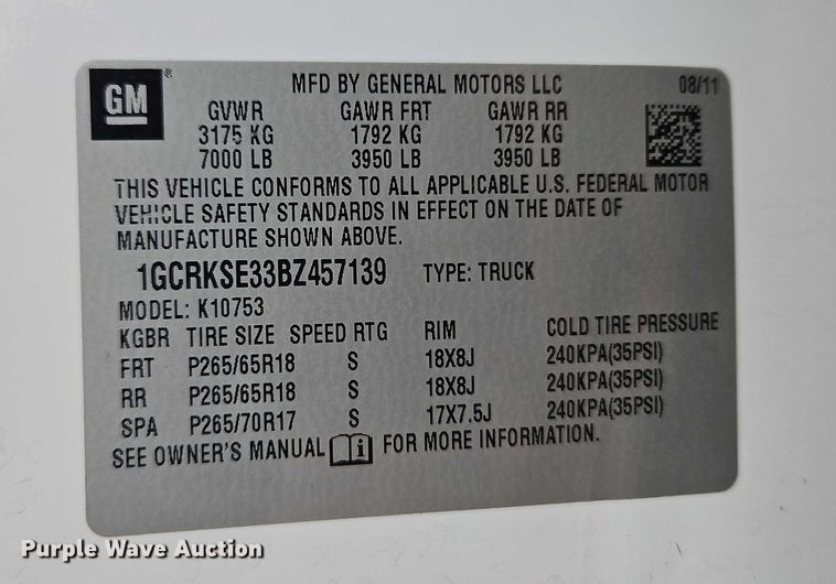 image for item EO4932 2011 Chevrolet Silverado 1500 Ext. Cab pickup truck