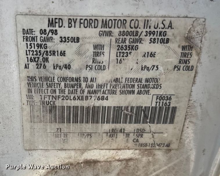 image for item ER0401 1999 Ford F250 Super Duty pickup truck