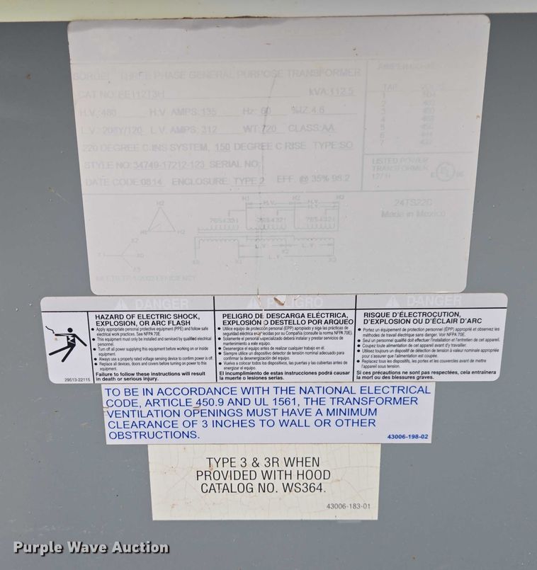 image for item ES2757 Square D tranformer