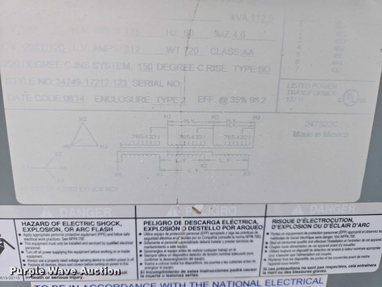 image for item ES2757 Square D tranformer