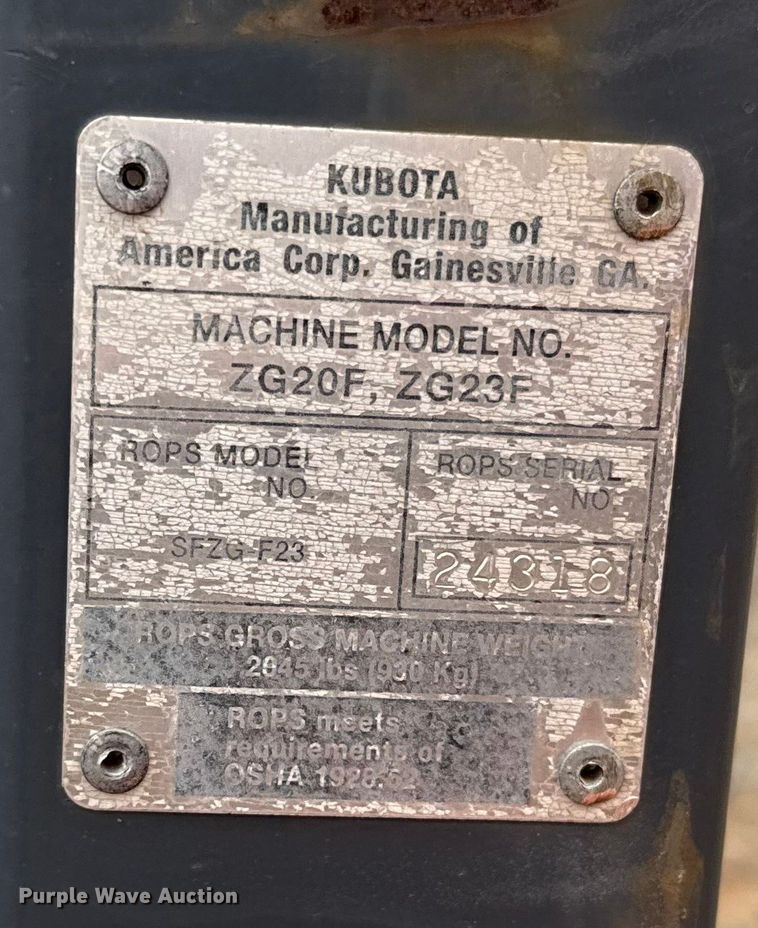 image for item ES5743 Kubota ZG20F ZTR lawn mower