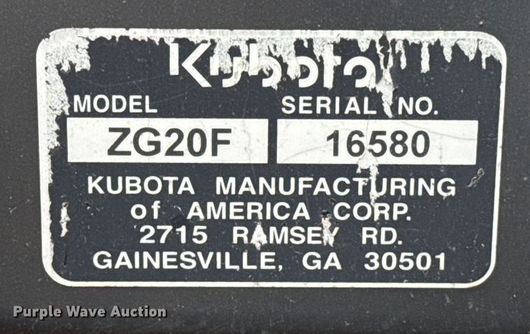 image for item ES5743 Kubota ZG20F ZTR lawn mower