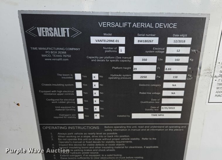 image for item ET1124 2019 Ford Transit 350 van with bucket lift