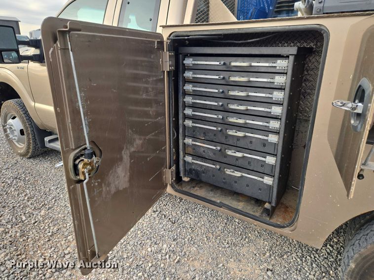 image for item ET1126 2012 Ford F350 Ext. Cab utility bed pickup truck