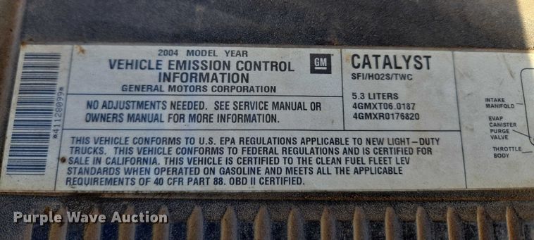 image for item ET1181 2004 Chevrolet Silverado 1500 Ext. Cab pickup truck