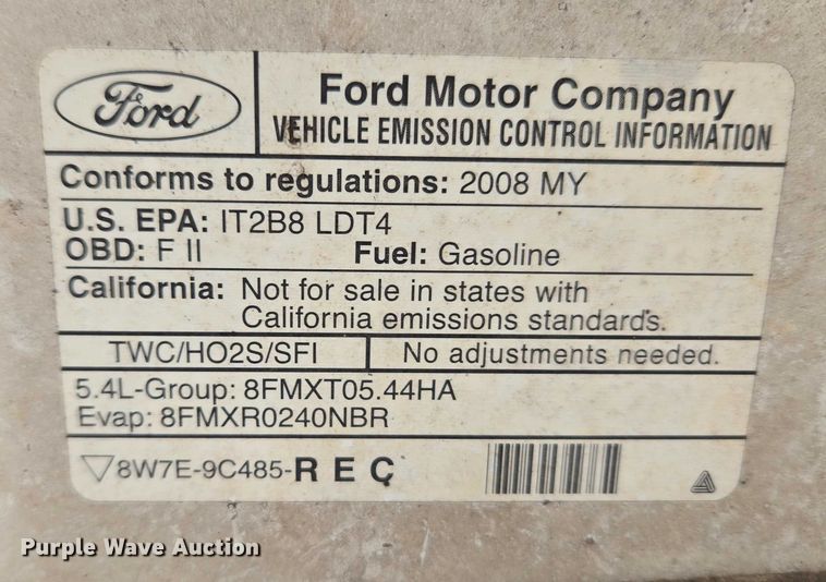 image for item ET1192 2008 Ford F150 XL pickup truck