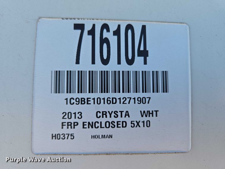 image for item ET5258 2013 Crystal Welding INC. enclosed cargo trailer