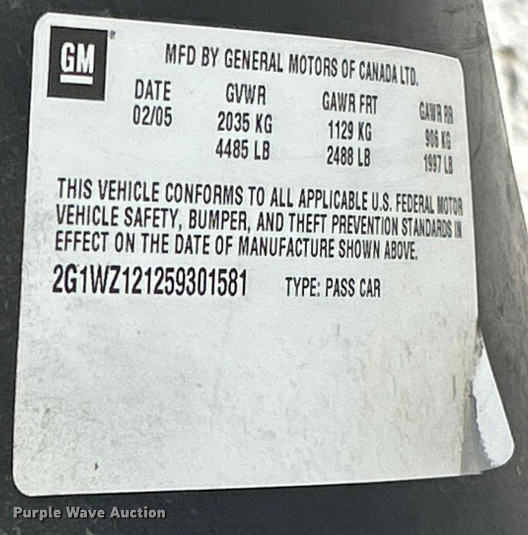 image for item ET6910 2005 Chevrolet Monte Carlo SS 