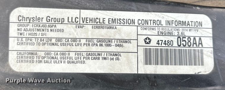 image for item ET6911 2014 Chrysler Town And Country van