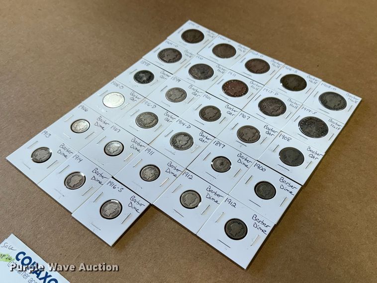 image for item EU4034 (28) Silver Barber coins