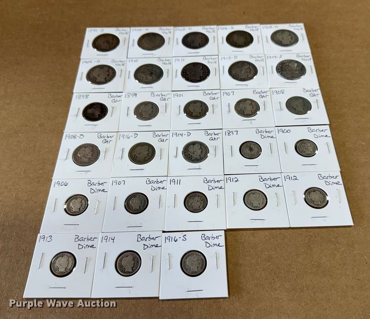 image for item EU4034 (28) Silver Barber coins