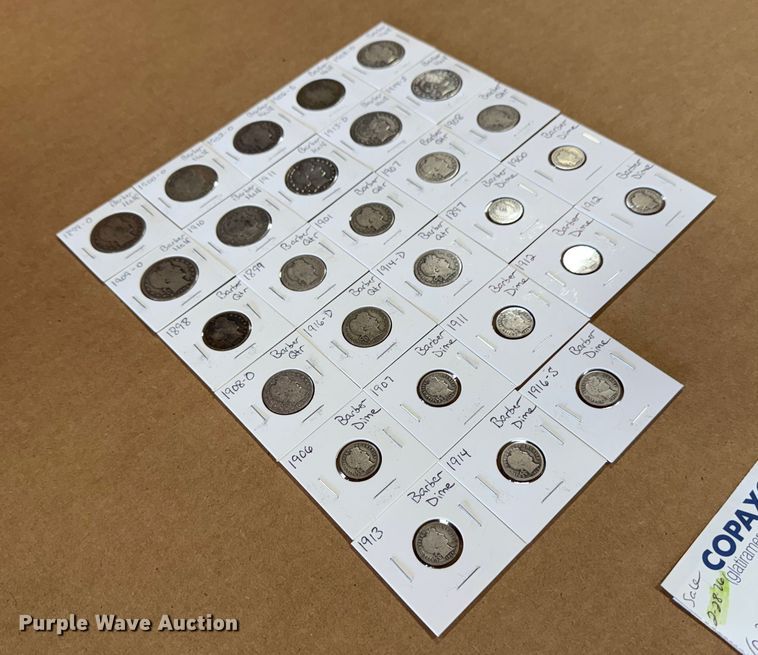 image for item EU4034 (28) Silver Barber coins