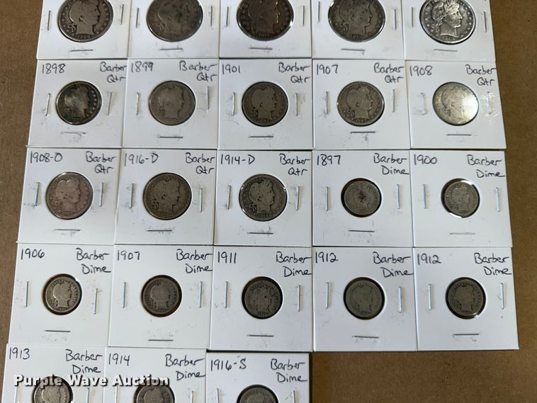 image for item EU4034 (28) Silver Barber coins