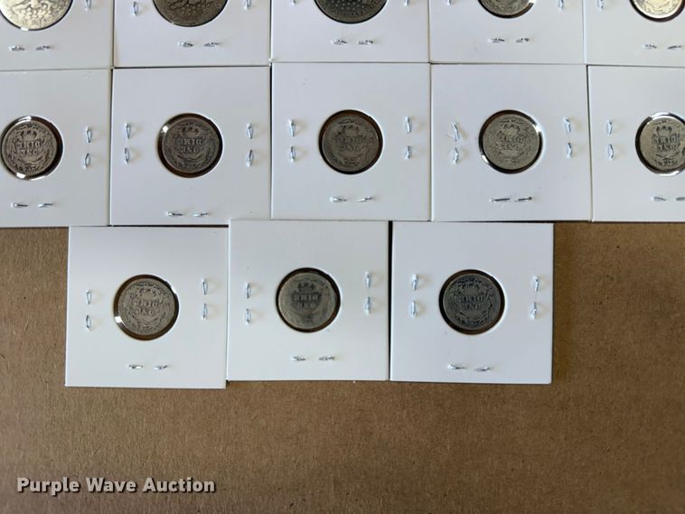 image for item EU4034 (28) Silver Barber coins