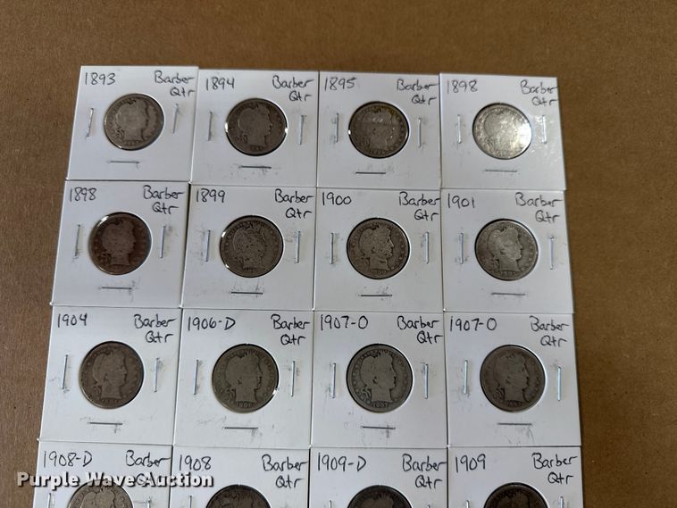 image for item EU4037 (24) Silver Barber quarters coins