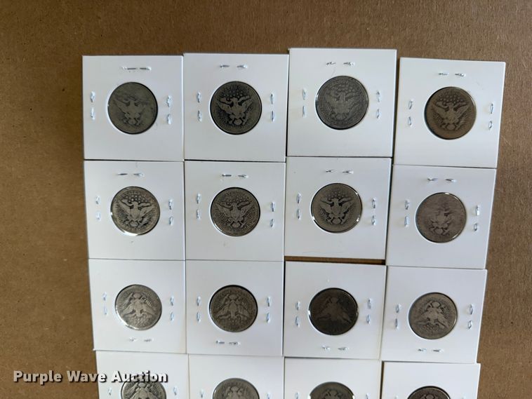 image for item EU4037 (24) Silver Barber quarters coins