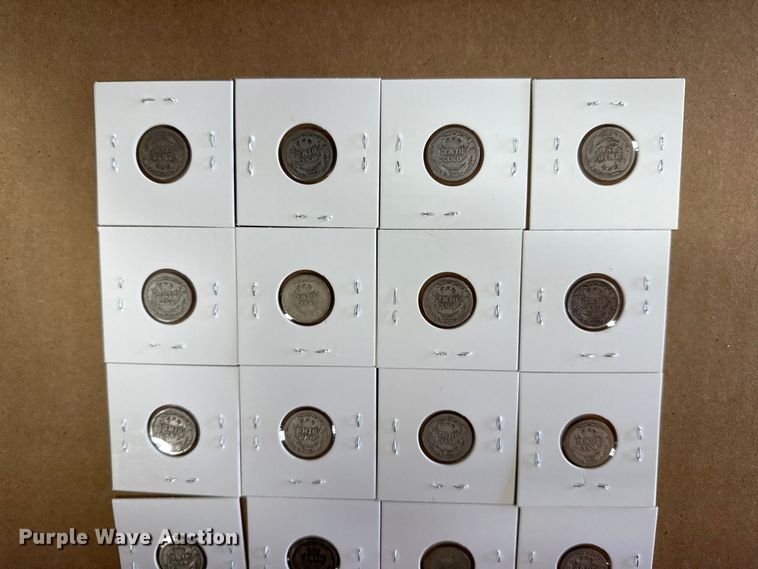 image for item EU4038 (24) Silver Barber dimes coins