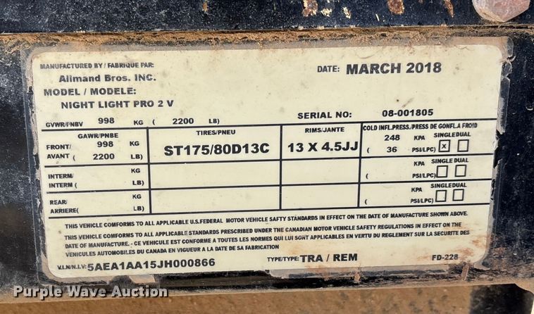 image for item EU4759 2018 Allmand Bros Inc Night Light Pro 2 V light plant