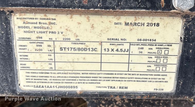 image for item EU4763 2018 Allmand Bros INC. Night Light Pro 2 V light plant