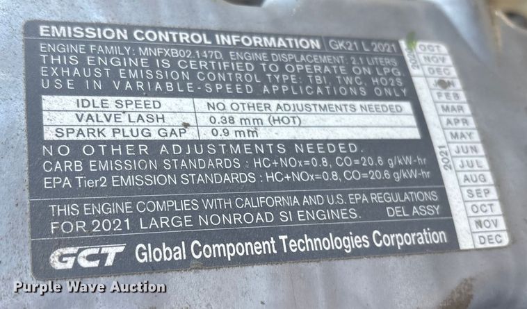 image for item EU4790 2021 UniCarriers PF50 forklift