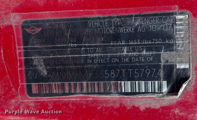 image for item EV2654 2007 Mini Cooper 