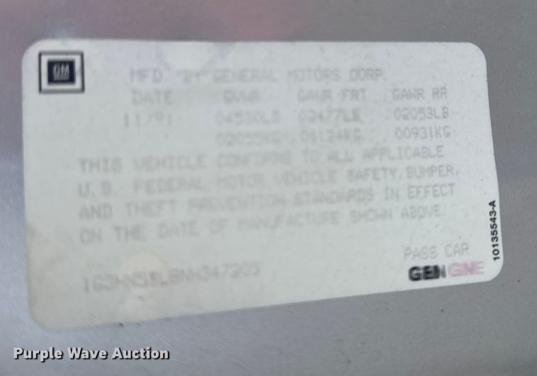 image for item FB0570 1992 Oldsmobile Royale 