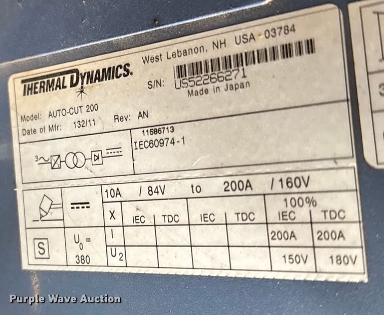 image for item FB0665 Koike aronson PLP-EX-200 plasma cutting table