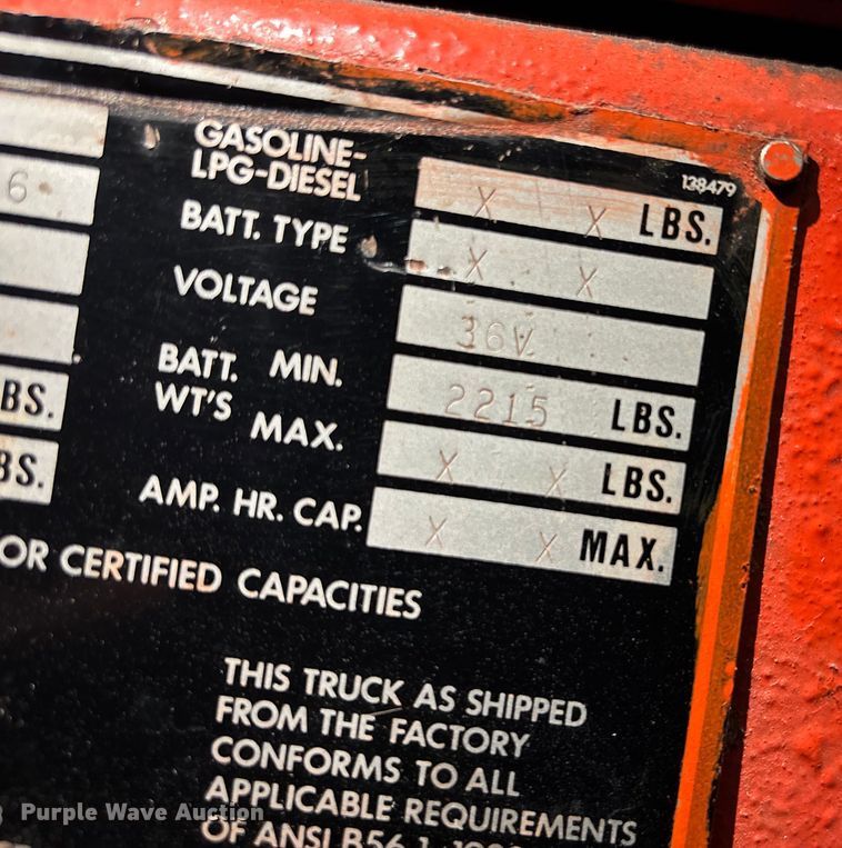 image for item FB3474 Baker 3-35-TES forklift