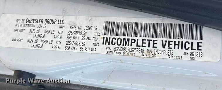 image for item FB3486 2012 Dodge Ram 5500 flatbed truck