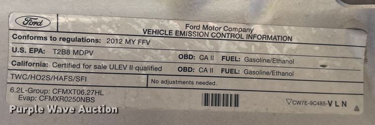 image for item FB5478 2012 Ford F250 Super Duty utility bed pickup truck