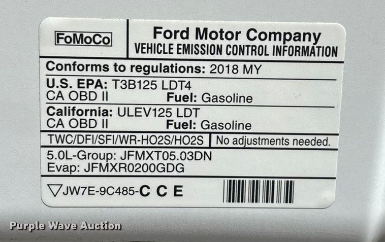 image for item FG0015 2018 Ford F150 Ext. Cab pickup truck