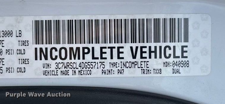 image for item FG0023 2013 RAM 3500 Crew Cab flatbed pickup truck