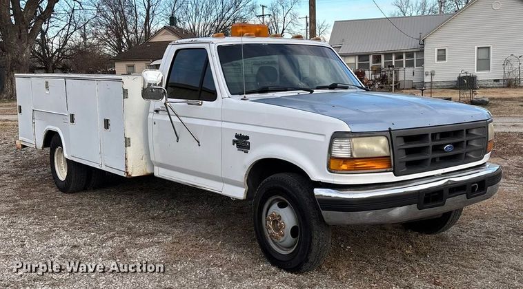 image for item FG0037 1995 Ford F350 utility bed pickup truck