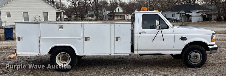 image for item FG0037 1995 Ford F350 utility bed pickup truck