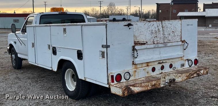 image for item FG0037 1995 Ford F350 utility bed pickup truck