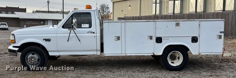 image for item FG0037 1995 Ford F350 utility bed pickup truck